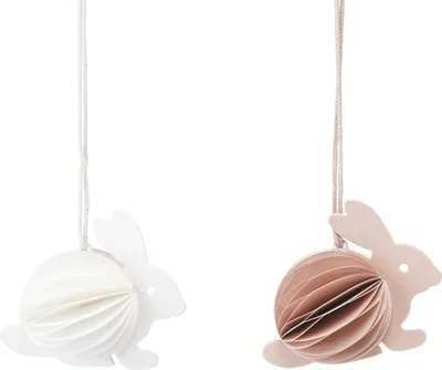 Produktbild von Waben Osterhasen Deko Hänger 5er Set – Osterstrauch Deko Hasen, 5 Stück