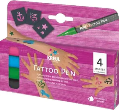 Zdjęcie produktu dla KREUL 62171, Wielobarwny, Dzieci, 6 lat(a), Różowy, Zawieszane pudełko, 4 pens each (Pink, Blue, Green, Black), 3 Stencils