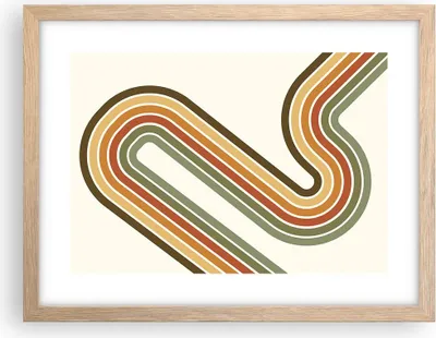 Produktbild von Gerahmtes Poster - Rahmen in heller Eiche - Abstraktion Weg Gürtel - 40x30 cm - Wand Bild - Wanddeko - Wandbilder - Kunstposter - Wandposter - Bilderrahmen - Bilder - Kunstdruck - P2NAA40x30-4425