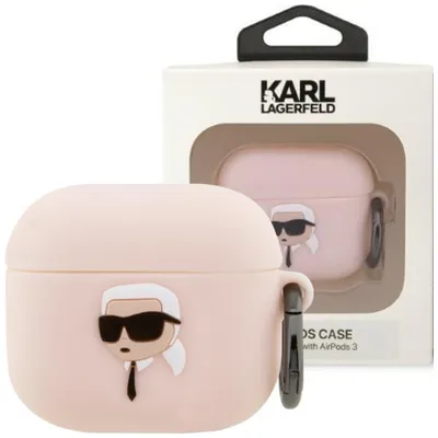 Produktbild von Karl Lagerfeld Silikon NFT Karl Head 3D - AirPods 3 Hülle (rosa)