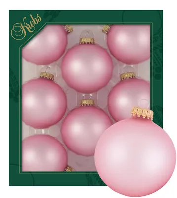 Produktbild von Krebs Glas Lauscha Kugeln im 8er Set - Pink matt - Christbaumschmuck aus Glas - Unifarbende Kugeln - Größe: 7cm - 50005