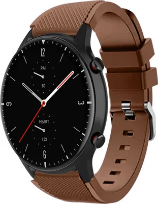 Produktbild von Strap-it Amazfit GTR 2 Silikonarmband (Kaffeebraun)