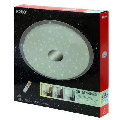 Produktbild von Briloner LED Sternenhimmel Deckenleuchte Space Weiß rund Ø46cm 24W 1920lm CCT Warm-Kaltweiß dimmbar mit Fernbedienung