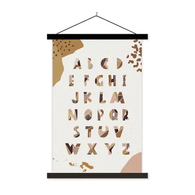 Produktbild von MuchoWow® Textilposter Zitate - Alphabet - Sprichwörter - Kinder - Baby 60x90 cm mit schwarzem Rahmen - Poster Wohnzimmer