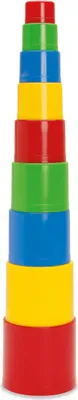 Produktbild von Dantoy Stapelturm Spielzeug - bunte Stapelbecher Set 9-teilig