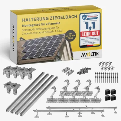 Produktbild von Avoltik Solar Halterung Ziegeldach Montageset Dach Befestigung für 2 Solarmodule