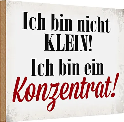 Produktbild von Holzschild Spruch 30x20cm bin nicht klein bin Konzentrat