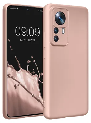 Produktbild von kwmobile Handyhülle für Xiaomi 12T Pro Hülle - weiche Silikon Case metallisch schimmernd - Schutzhülle Cover - Metallic Rosegold