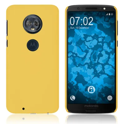 Produktbild von PhoneNatic Case kompatibel mit Lenovo Moto G6 - Hülle gelb gummiert Hard-case Cover
