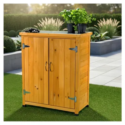 Produktbild von Gartenschrank 75x40x90cm Aufbewahrungsschrank Geräteschrank Holz Gartenhaus Werkstattschrank