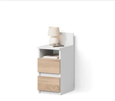 Immagine prodotto di Comodino Livinity Roya Bianco/Sonoma 25 x 59.1 cm con 2 cassetti, Model 62514