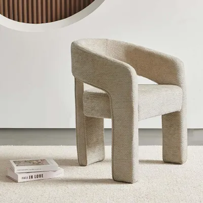 Produktbild von Milton & Oldbrook Bouclé Chenille Esszimmerstuhl Jena Taupe