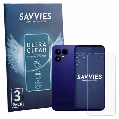 Produktbild von 6x Für Fairphone 6 Plus (Display+Kamera) Schutzfolie Savvies Displayschutz Display Schutz Folie Klar Transparent
