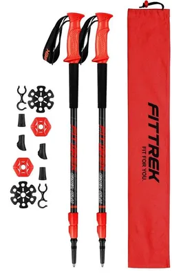 Obrázok produktu pre Teleskopické turistické palice – nastaviteľné, ľahké palice na nordic walking pre ženy, mužov a deti s gumovými tlmičmi a taškou