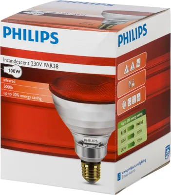 Image de Philips Lampe infrarouge PAR38 IR 100W E27 230V Red