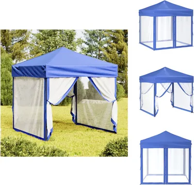 Produktbild von vidaXL Partyzelt Faltbar mit Seitenwänden Blau 2x2 m -  Pavillons & Partyzelte
