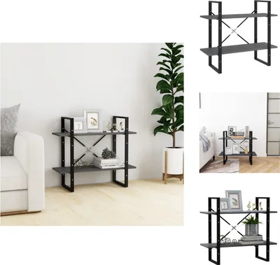 Zdjęcie produktu dla vidaXL Regał 2 przegrody szary 80x30x70 cm sosna lite drewno - Regały i biblioteczki