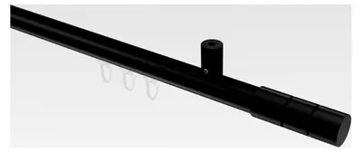 Produktbild von Gardinenstange mit Innenlauf (Deckenmontage) 20 mm Ø Schwarz, 240 cm