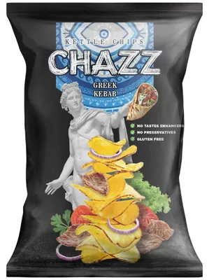 Produktbild von CHAZZ Kettle Chips Greek Kebab 90g