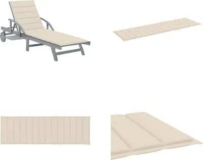 Produktbild von vidaXL Sonnenliege mit Auflage Akazie Massivholz - Sonnenliege - Sonnenliegen - Holz-Sonnenliege - Holz-Sonnenliegen