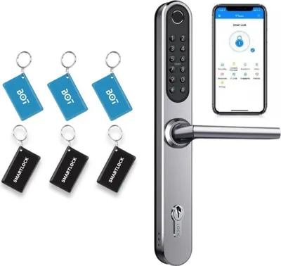 Produktbild von BOT TTLock H1P smart Griff mit Tasten Silber 72 mm