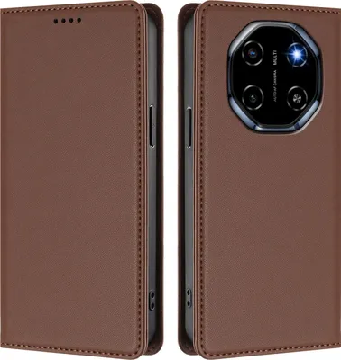 Produktbild von Handyhülle für Blackview Shark 6 /Oscal Tiger 8, Kunstleder Klapphülle Stoßfeste Magnetische Hülle mit Ständer Braun