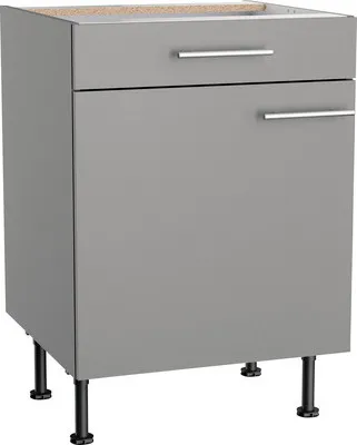 Produktbild von Optifit Unterschrank mit Schublade und Drehtür Mats825 BxTxH 60 x 58,4 x 87 cm basaltgrau matt zerlegt Anschlag reversib