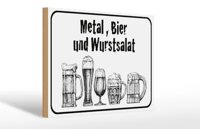 Produktbild von Holzschild Hinweis 30x20cm Bier und Wurstsalat