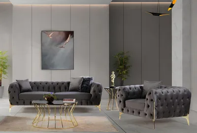 Produktbild von Schlichtes Set aus Sofa und Sessel – praktisch und elegant