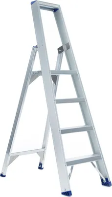 Produktbild von ASC Eurostairs Stufenstehleiter einseitig eloxiert mit Plattform 4 Stufen