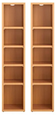 Produktbild von CD DVD Blueray Regal CHART in Buche – Zweiteiliges Medienregal, Aufbewahrung, CD-Ständer mit 10 Fächern für bis zu 160 CDs, 20x187 cm (B x H)