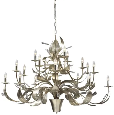 Produktbild von Casa Padrino Luxus Barock Kronleuchter mit Swarovski Kristallglas Silber Ø 140 x H. 100 cm - Prunkvoller Wohnzimmer Kronleuchter im Barockstil - Luxus Qualität - Italy