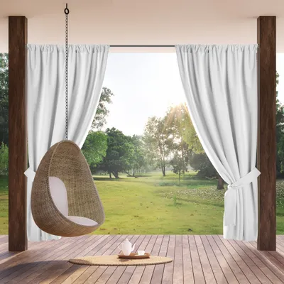 Produktbild von Eurofirany Vorhang GARDEN Waserfeste Outdoorvorhänge Terassenvorhänge weiß 155x200 cm Tunneldurchzug Tunnelzug