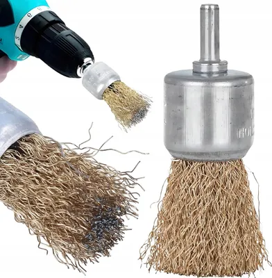Image de Brosse en fil de laiton pour foret 17 mm pour brosse de nettoyage