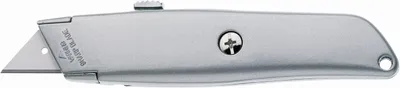 Intrekbaar Metallisches Cuttermesser, Silber, 2,4 cm Klinge
