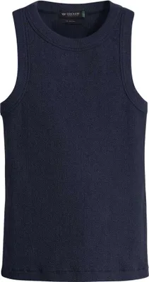 Image de Dockers T-shirt sans manches en tricot côtelé Bleu L Femme Bleu L