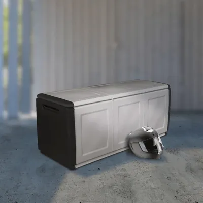 Obrázek produktu pro The Living Store Zahradní úložný box 138x53x57 cm 330 L Tmavě šedá Černá
