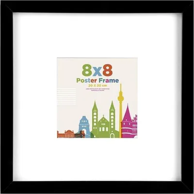 Obrázok produktu pre Rám na fotografie 20 x 20 cm – čierny – drevený rám – vhodný na montáž na stenu aj na stôl
