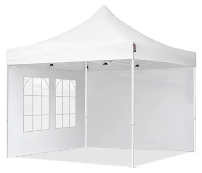 Produktbild von TOOLPORT 3x3m Stahl Faltpavillon, inkl. 2 Seitenteile, weiß