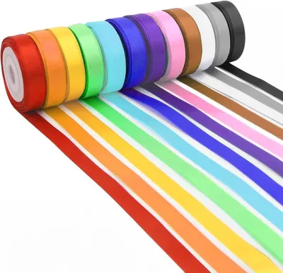 Satinband 12 Farben 22m x 10mm, Schleifenband für Basteln & Deko