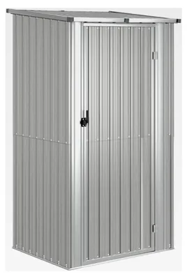 Produktbild von Gartenhaus Geräteschuppen Lagerschuppen Gartenschrank Pultdach Grau 118,5x97x209,5 cm Verzinkter Stahl