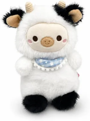 Produktbild von Kuh Kuscheltier 19 cm Kawaii Plüschkuh Weiß Schwarz Weiches Stofftier Niedliche Kuh Geschenk für Kinder