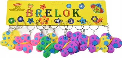 Produktbild von Schmetterling Schlüsselanhänger 12er Set - Bunte Gummi Anhänger für Rucksack - Geschenk für Mädchen