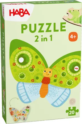 Produktbild von HABA Puzzle 2-in-1 – Butterfly, 20 Stück(e), Tiere, 4 Jahr(e)