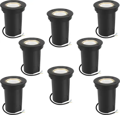 Produktbild von Aopunly 8x 3W Bodenleuchte Schwenkbar IP67 Außen LED Bodeneinbaustrahler Bodenstrahler Bodenlampe Neutralweiß - Schwarz Gehäuse
