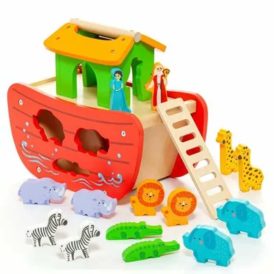 Immagine prodotto di Molto gioco in legno Arca di Noè 17 pezzi