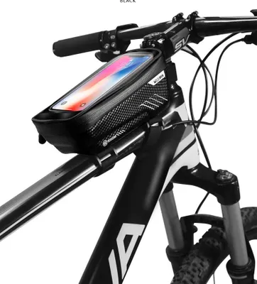 Produktbild von Wild Man | Fahrradtasche - Rahmentasche 1L - Schwarz - Wasserdicht - Multifunktional - Transparent