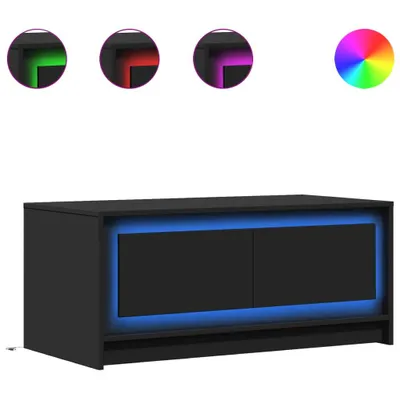 Immagine prodotto di vidaXL Tavolino LED nero in legno composito