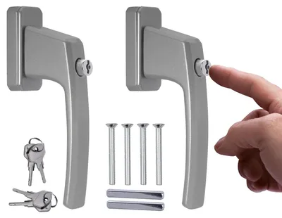 Produktbild von Abschließbare Fenstergriffe Aluminium (2 Stück) Silber