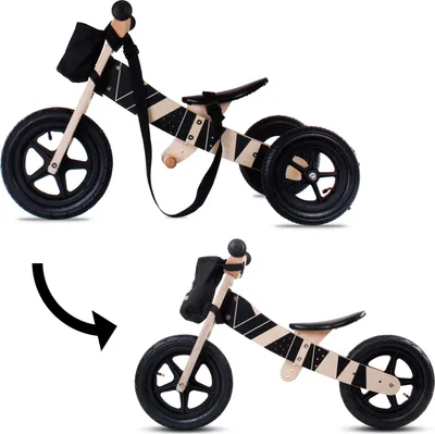 Produktbild von Sun Baby Holz Kinderdreirad Kinder Fahrrad Baby 2in1 Fahrräder Samoa Black Edition